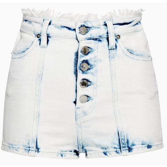Retrofête Mack Bleached/ White Washed Denim Mini Shirts in Cloud 23